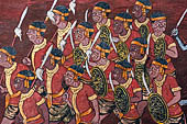 Detail from a mural painting with a 'Ramakien' motif - Thai version of the Indian Ramayana - from the temple complex of the Emerald Buddha, Bangkok (late 18th century) 